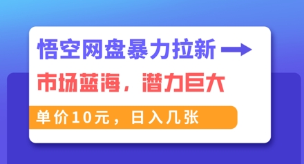 悟空网盘暴力拉新：一单10元，市场空白，日入几张-易购买商城