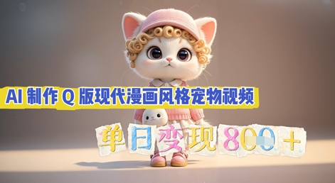 AI制作Q版现代漫画风格宠物视频,单日变现几张-易购买商城
