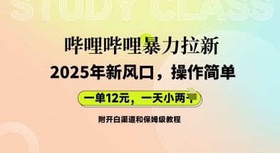 哔哩哔哩暴力拉新:2025年新风口,一单12元,一天数张(附开白渠道和保姆级教程)-易购买商城