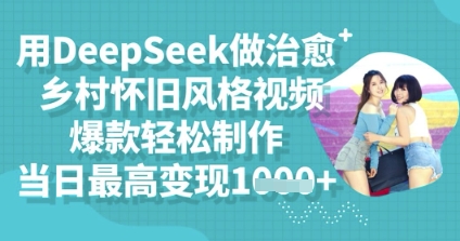 用DeepSeek做治愈乡村怀旧风格视频，爆款轻松制作，当日最高变现多张-易购买商城